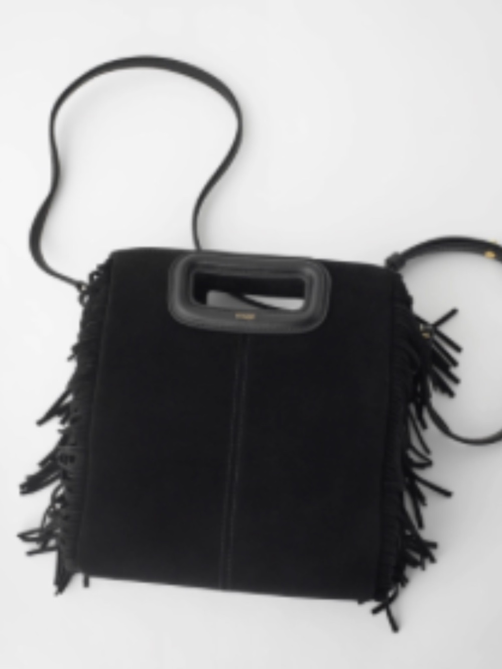 M Fringed Suede Crossbody Bag